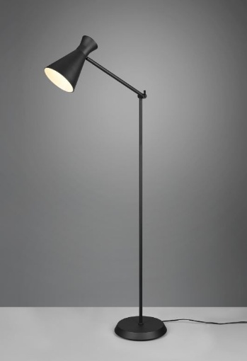 Immagine di Piantana Minimal Paralume Doppio Cono Enzo Nero Trio Lighting