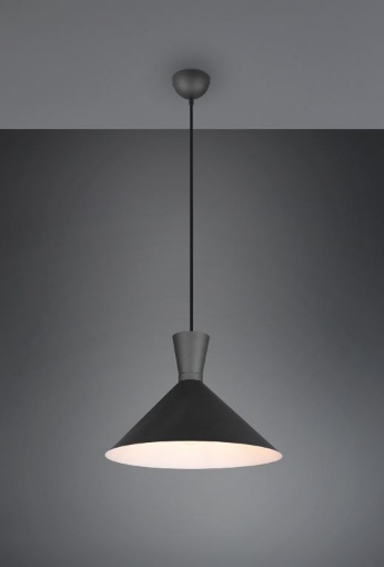 Picture of Lampada Sospensione Enzo Paralume Doppio Cono Nero Trio Lighting