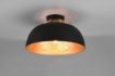 Immagine di Plafoniera Paralume Campana Nera con Cilindro Rete Oro Punch Trio Lighting