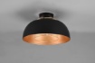 Immagine di Plafoniera Paralume Campana Nera con Cilindro Rete Oro Punch Trio Lighting