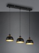 Immagine di Sospensione 3 Paralumi E27 Penisola Cucina Nero e Oro Punch Trio Lighting