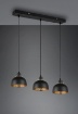 Immagine di Sospensione 3 Paralumi E27 Penisola Cucina Nero e Oro Punch Trio Lighting