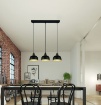 Immagine di Sospensione 3 Paralumi E27 Penisola Cucina Nero e Oro Punch Trio Lighting