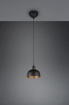 Immagine di Piccola Sospensione Paralume E27 Penisola Cucina Nero e Oro Punch Trio Lighting