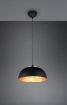 Immagine di Lampada Sospensione Paralume Singolo E27 Tavolo Cucina Nero e Oro Punch Trio Lighting