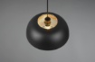 Immagine di Lampada Sospensione Paralume Singolo E27 Tavolo Cucina Nero e Oro Punch Trio Lighting