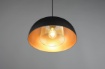 Immagine di Lampada Sospensione Paralume Singolo E27 Tavolo Cucina Nero e Oro Punch Trio Lighting