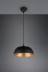 Immagine di Lampada Sospensione Paralume Singolo E27 Tavolo Cucina Nero e Oro Punch Trio Lighting