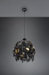 Immagine di Sospensione Decorativa Foglie Lavabili Leavy Nero e Oro Trio Lighting