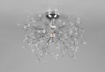 Immagine di Plafoniera Struttura Cromo Ramificata Gocce Decorative Effetto Cristallo Gloria Trio Lighting