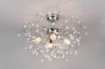 Immagine di Plafoniera Cromo Ramificata 4 Luci con Gocce Decorative Effetto Cristallo Gloria Trio Lighting