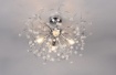 Immagine di Plafoniera Cromo Ramificata 4 Luci con Gocce Decorative Effetto Cristallo Gloria Trio Lighting