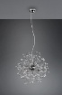 Immagine di Lampada a Sospensione Cromo 5 Luci Gocce Decorative Effetto Cristallo Gloria Trio Lighting