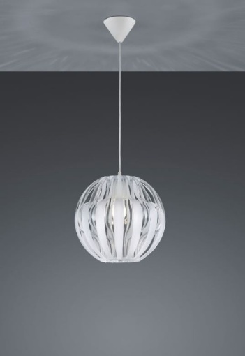 Immagine di Lampada Sospensione Sfera Metacrilato Bianco Ø30 cm Pumpkin Trio Lighting