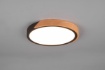 Immagine di Plafoniera Led Rotonda Nera con Inserto Decorativo Legno Jano Trio Lighting