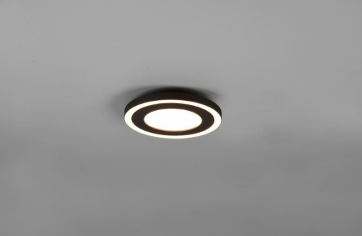 Immagine di Disco Led 3000k da Soffitto/Parete Carus Nero Ø20 cm Trio Lighting