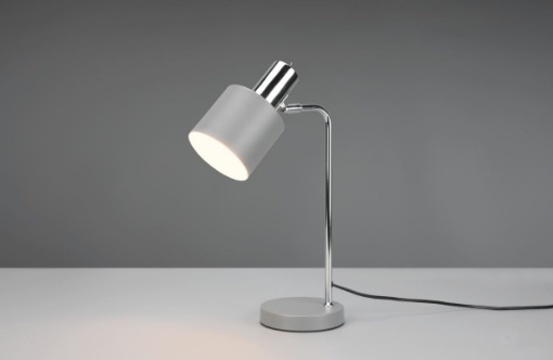 Immagine di Lumetto Grigio Inserti Cromo con Paralume Cilindro E14 Adam Trio Lighting