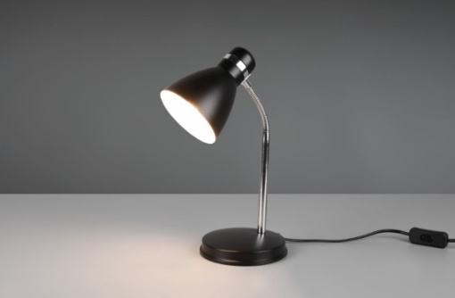 Immagine di Lampada da Scrivania Nero e  Cromo Paralume E27 Harvey Trio Lighting