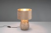 Immagine di Lume Decorativo Ceramica Grigia e Paralume Velluto Beige/Oro Kiran Trio Lighting