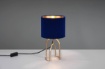 Immagine di Lume Struttura Piedi Metallo Oro con Paralume Velluto Blu e Oro Grace Trio Lighting