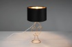 Immagine di Lumetto Decorativa Base Metallo Oro Volto Donna e Paralume Velluto Nero Mary Trio Lighting