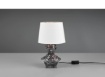 Immagine di Lume Decorativo Base Ceramica Albert Argento e Paralume Tessuto Bianco Trio Lighting