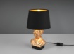 Immagine di Lume Decorativo Base Ceramica Albert Oro e Paralume Tessuto Nero Trio Lighting