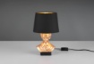 Immagine di Lume Decorativo Base Ceramica Albert Oro e Paralume Tessuto Nero Trio Lighting