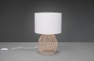 Immagine di Lumetto Base Reticolato Rattan con Paralume Tessuto Bianco Rike Trio Lighting