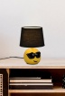 Immagine di Simpatico Lumetto da Comodino Ceramica Smile con Paralume Nero Coolio Trio Lighting