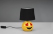 Immagine di Simpatico Lumetto Base Ceramica Smile Cuoricini e Paralume Nero Loveley Trio Lighting