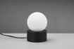 Immagine di Lumetto Comodino Countess Nero e Sfera Vetro Bianco Trio Lighting