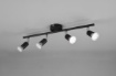 Immagine di Lampada Soffitto Braccio Lineare 4 Faretti Spot GU10 Paris Nero Trio Lighting