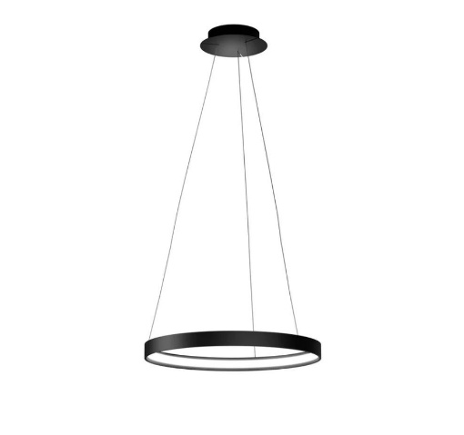 Immagine di Lampadario Cerchio Luminoso Led 30w Nero 55 cm Anello Sforzin