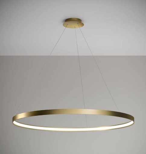 Immagine di Lampadario Cerchio Luminoso Led 50w Oro 78 cm Anello Sforzin