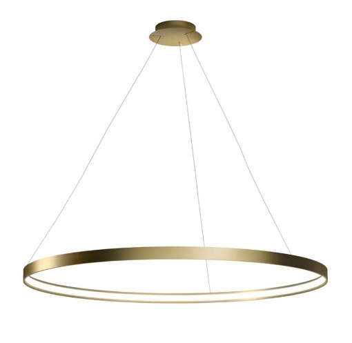 Immagine di Lampadario Cerchio Luminoso Led 85w Oro 109 cm Anello Sforzin