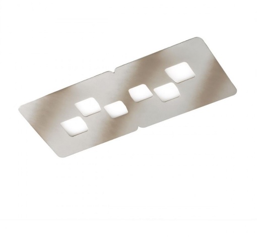 Immagine di Plafoniera Rettangolare 6 Luci Led Gx53 Acciaio Bilbao 28x65 Gea Luce