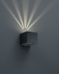 Immagine di Applique Cubo Nero Doppia Emissione Led Sopra e Sotto Cordoba IP44 Trio Lighting