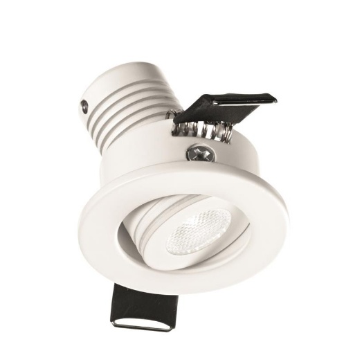 Immagine di Faretto Bianco Incasso Rotondo Regolabile Led 3w 3000k Ottica 38° Elara GFA880C