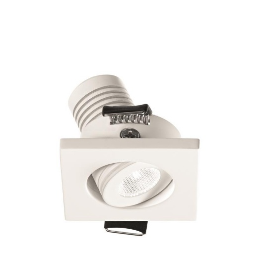 Immagine di Faretto Bianco Da Incasso Squadrato Bianco Led 3w 3000k Ottica 38 GFA890C