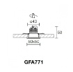 Immagine di Faretto Bianco Da Incasso Quadrato 50mm Led 5w 3000k/4000K 38° Alya GFA771 Gea