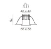 Immagine di Faretto Quadrato Da Incasso Qebui Bianco o Nero 56mm Led 8w Ottica 38 GFA951 GFA961 Gea