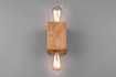 Immagine di Applique Legno Naturale Vintage Doppia Lampadina a Vista Bradley Trio Lighting