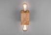 Immagine di Applique Legno Naturale Vintage Doppia Lampadina a Vista Bradley Trio Lighting