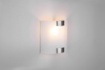 Immagine di Applique Paralume Quadrato Vetro Bianco Inserti Nichel Pura Trio Lighting