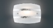 Immagine di Applique Rettangolare Vetro Bianco Decoro Argento Nikosia Trio Lighting