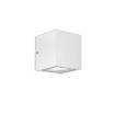 Immagine di Applique Biemissione Da Esterno Cubo Bianco Apo GES173 Gea Led