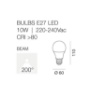 Immagine di Lampadina Led E27 10W 6500K Luce Bianca Fredda GLA230 Gea Led