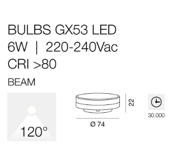 Lampadina GX53 6W LED