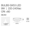 Immagine di Lampadina Led Gx53 9W 3000K Luce Bianca Calda 120° Gea Led